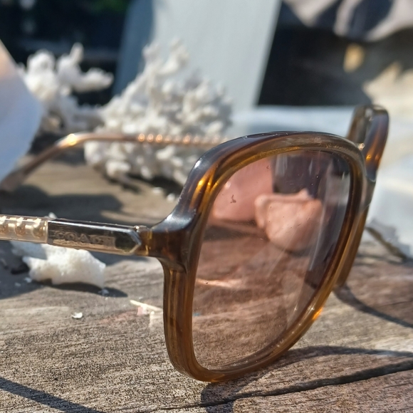 Women's Coach HC8152 532813 Brown Glitter/Crystal Light Brown/Gold Sunglasses - Picture 2 of 4